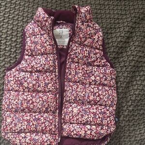 GAP Multicolor Floral Puffer Vest